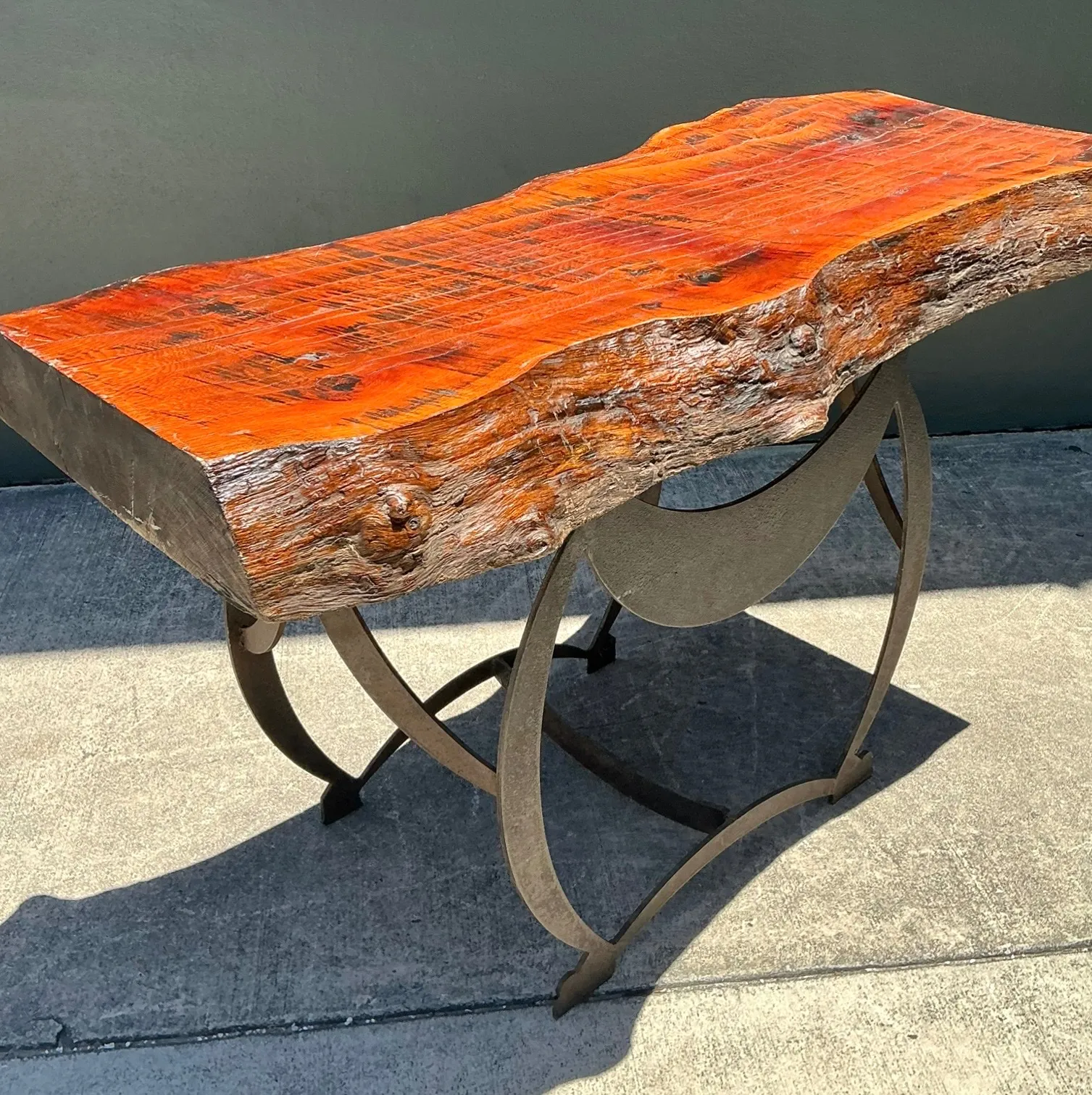 Vintage Live Edge Wood Console Table — additional photo 1