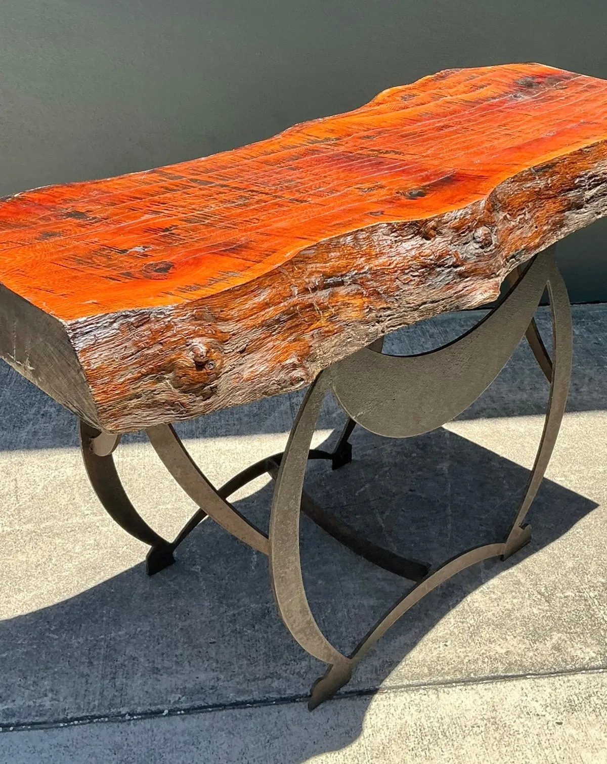 Vintage Live Edge Wood Console Table — additional photo 1
