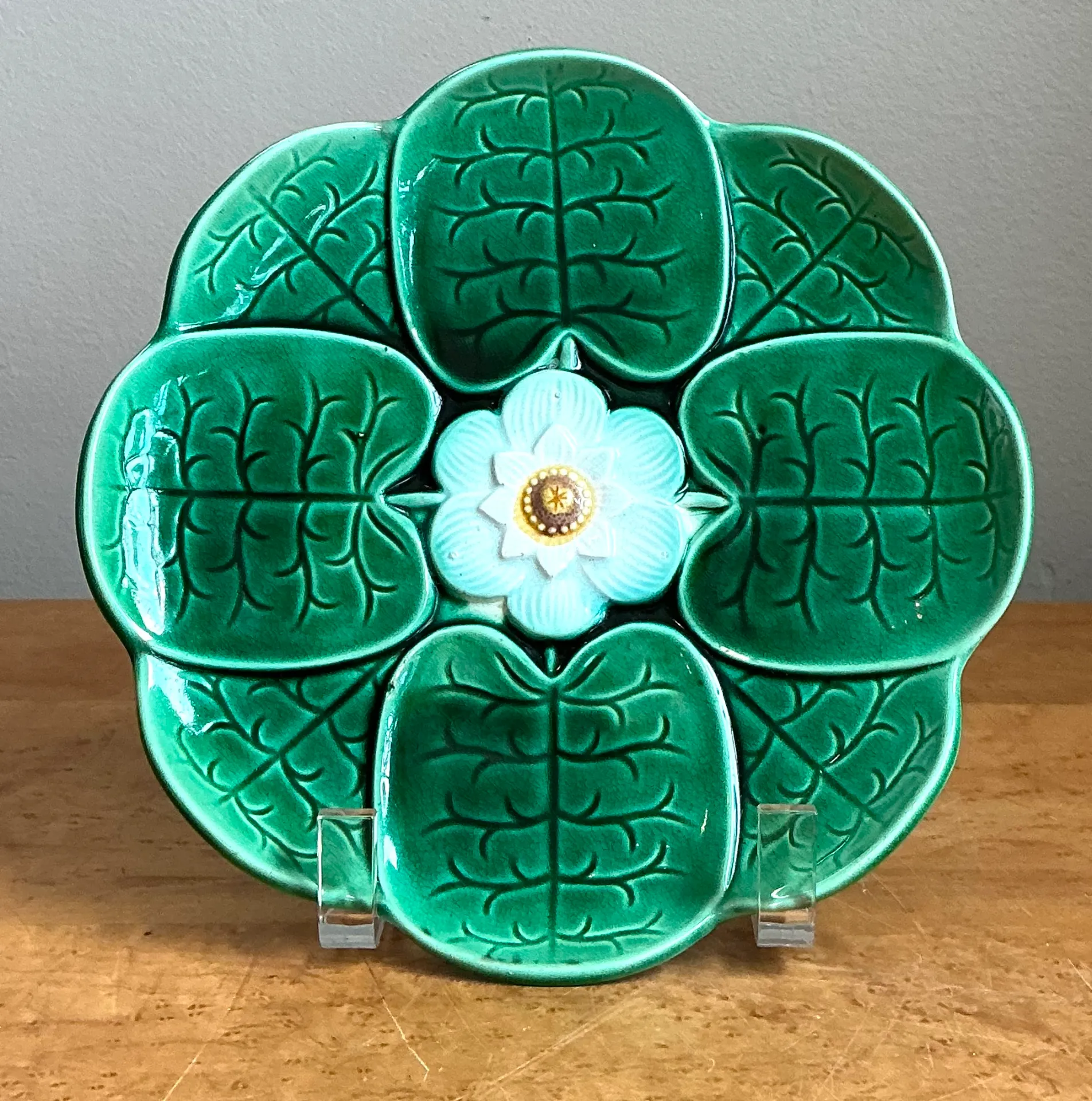 Vintage Majolica Lily Pad Plate — additional photo 6
