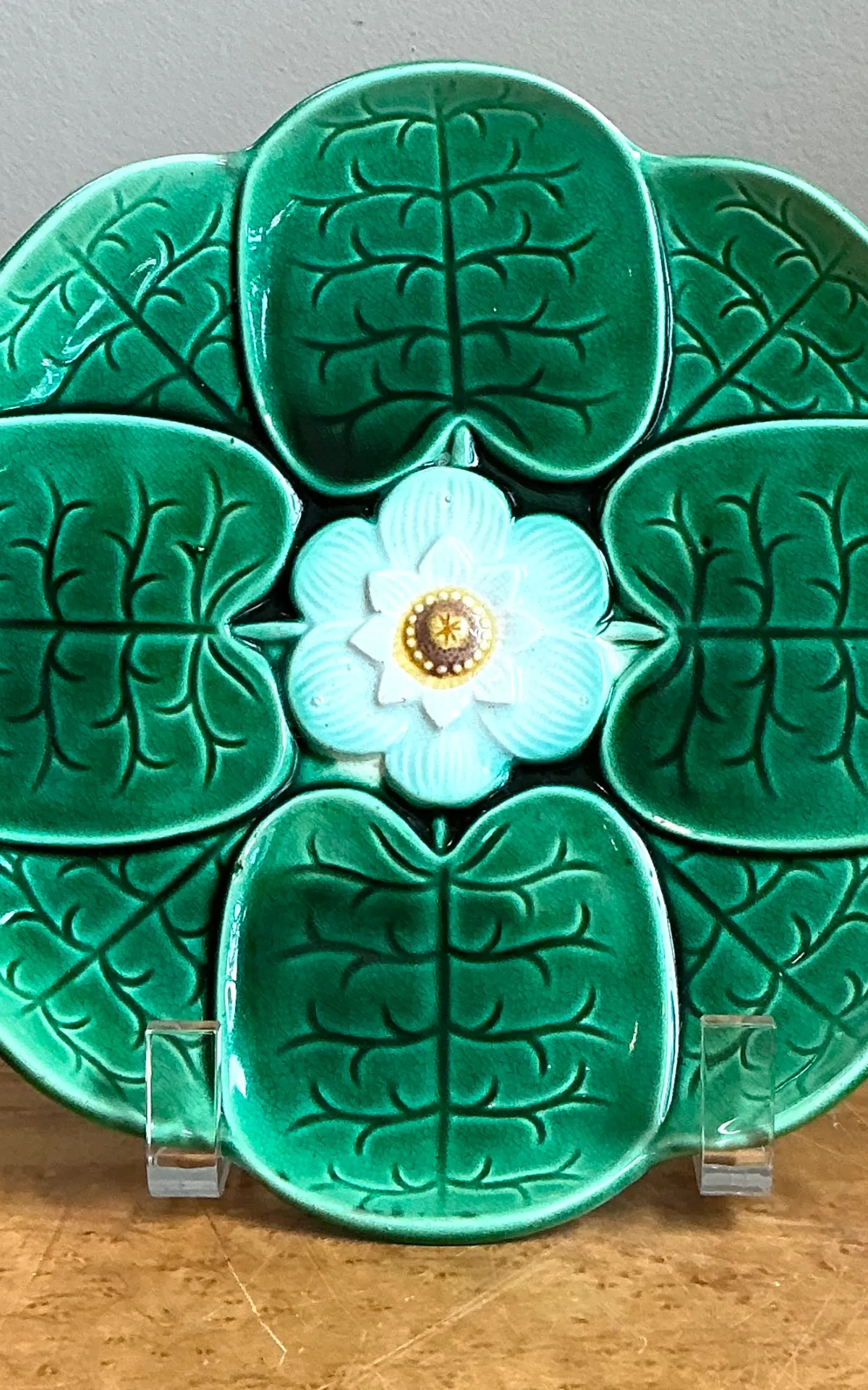 Vintage Majolica Lily Pad Plate — additional photo 6