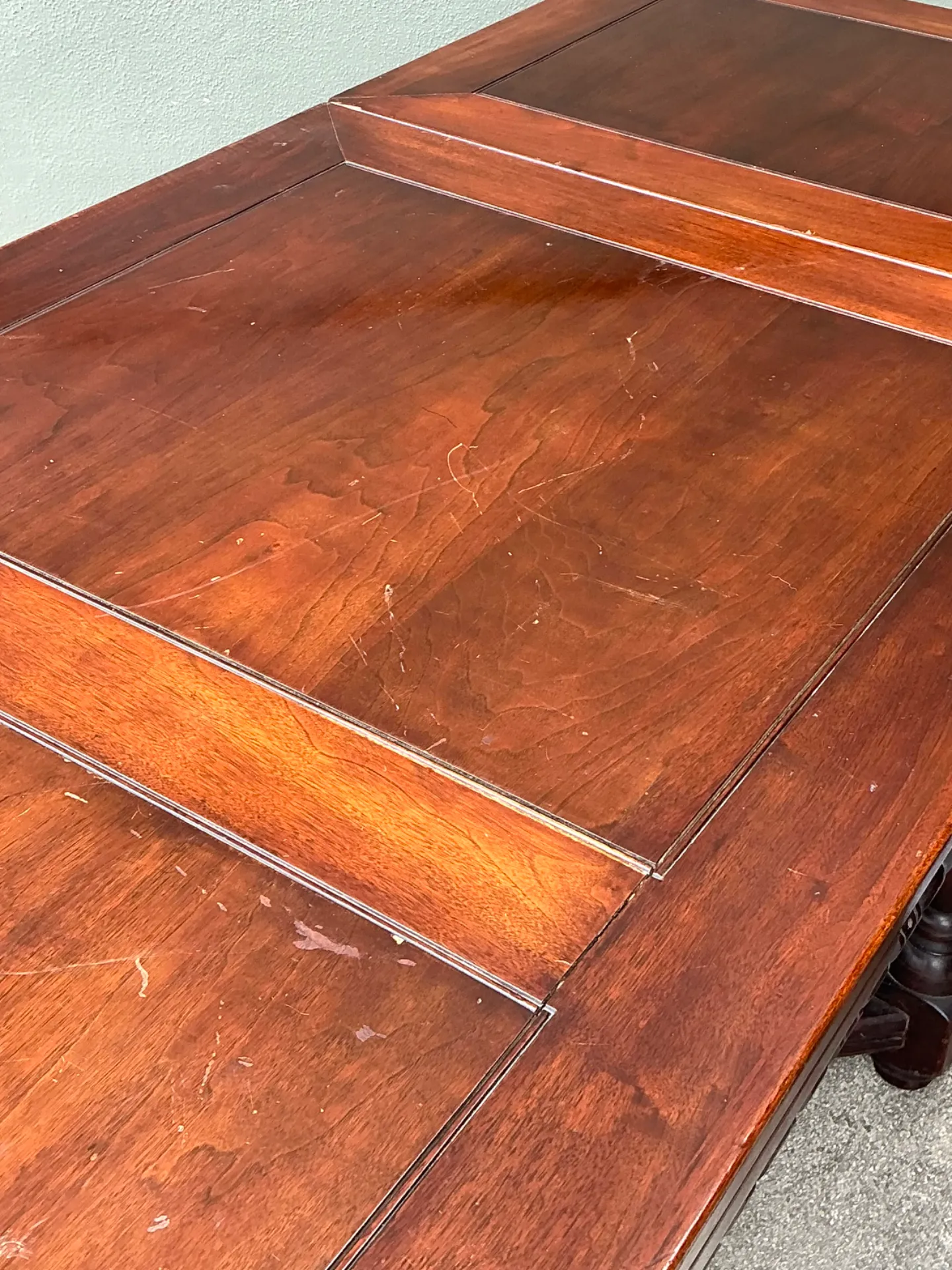 Vintage Carved Wood Extension Dining Table — additional photo 4