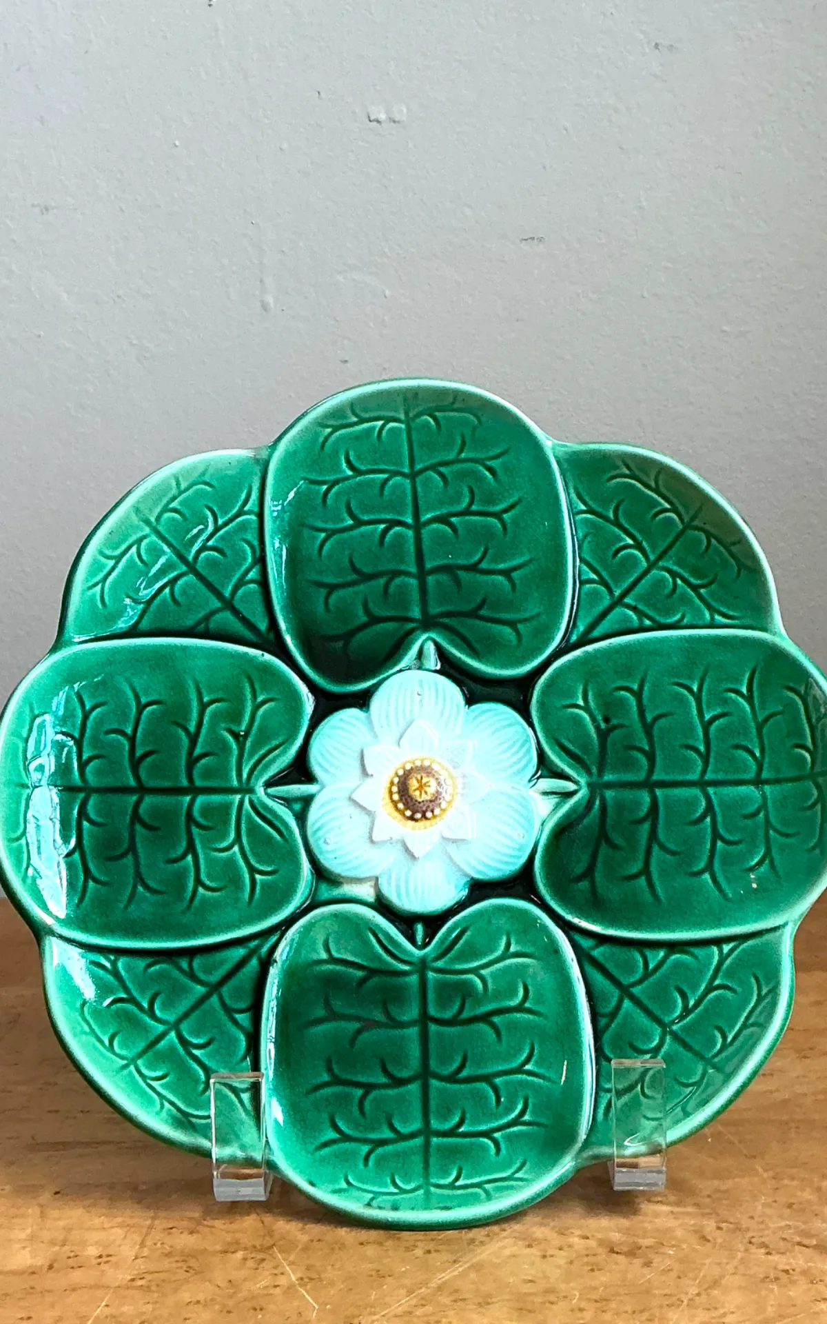 Vintage Majolica Lily Pad Plate