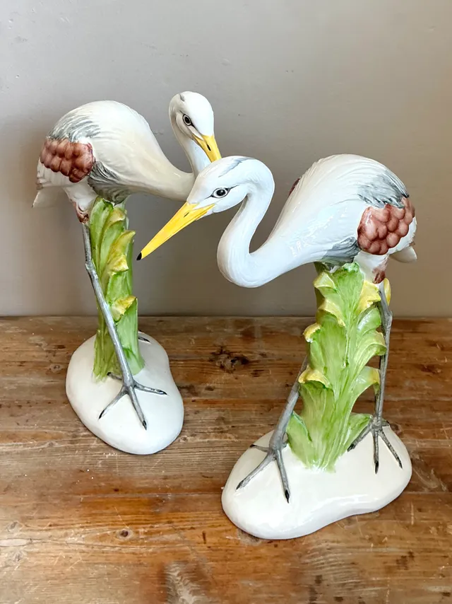Vintage Italian Hand-Painted Crane Figurines - A Pair — additional photo 6