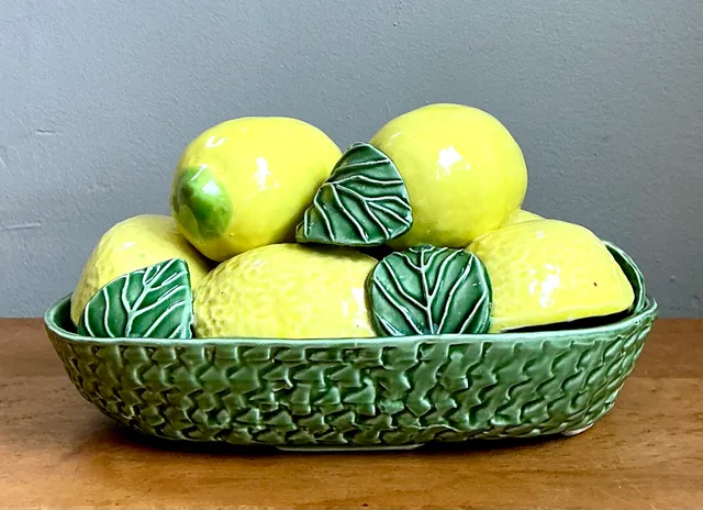 Vintage Italian Yellow Lemon Ceramic Centerpiece — additional photo 2