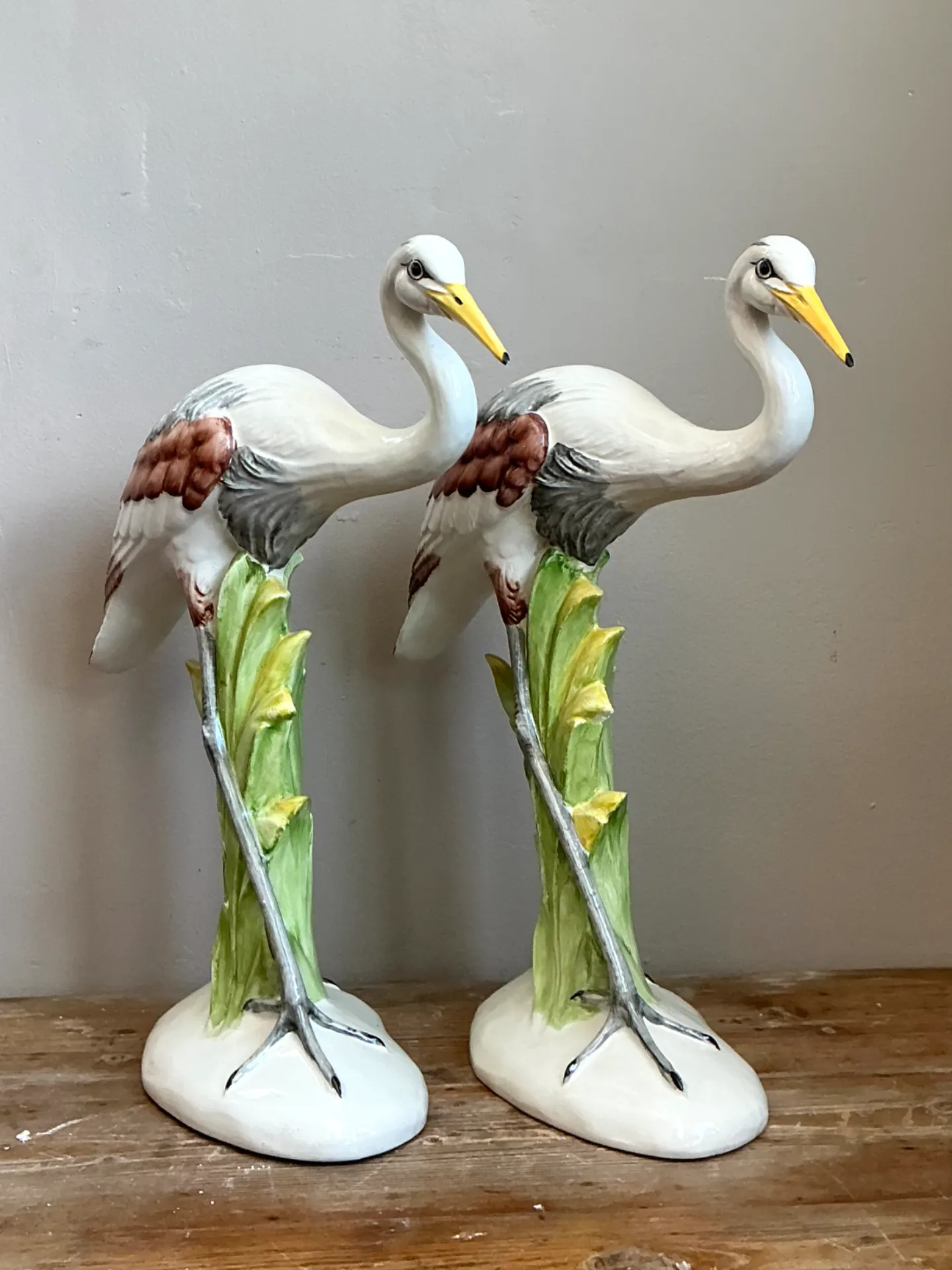 Vintage Italian Hand-Painted Crane Figurines - A Pair — additional photo 7