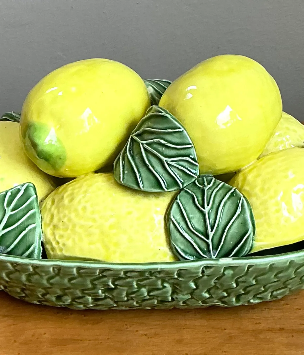 Vintage Italian Yellow Lemon Ceramic Centerpiece — additional photo 6
