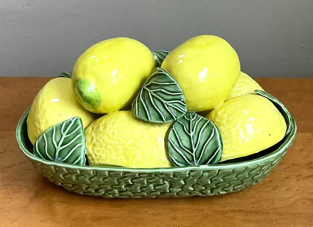 Vintage Italian Yellow Lemon Ceramic Centerpiece — additional photo 6