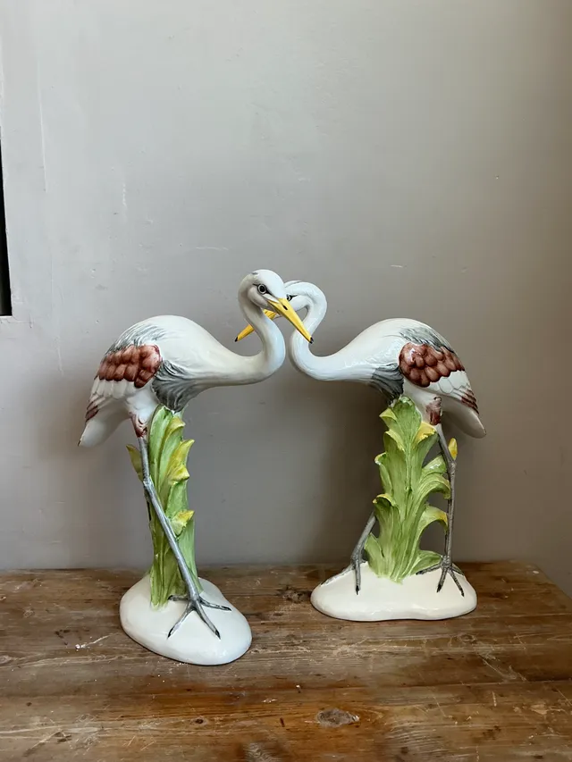 Vintage Italian Hand-Painted Crane Figurines - A Pair — additional photo 5