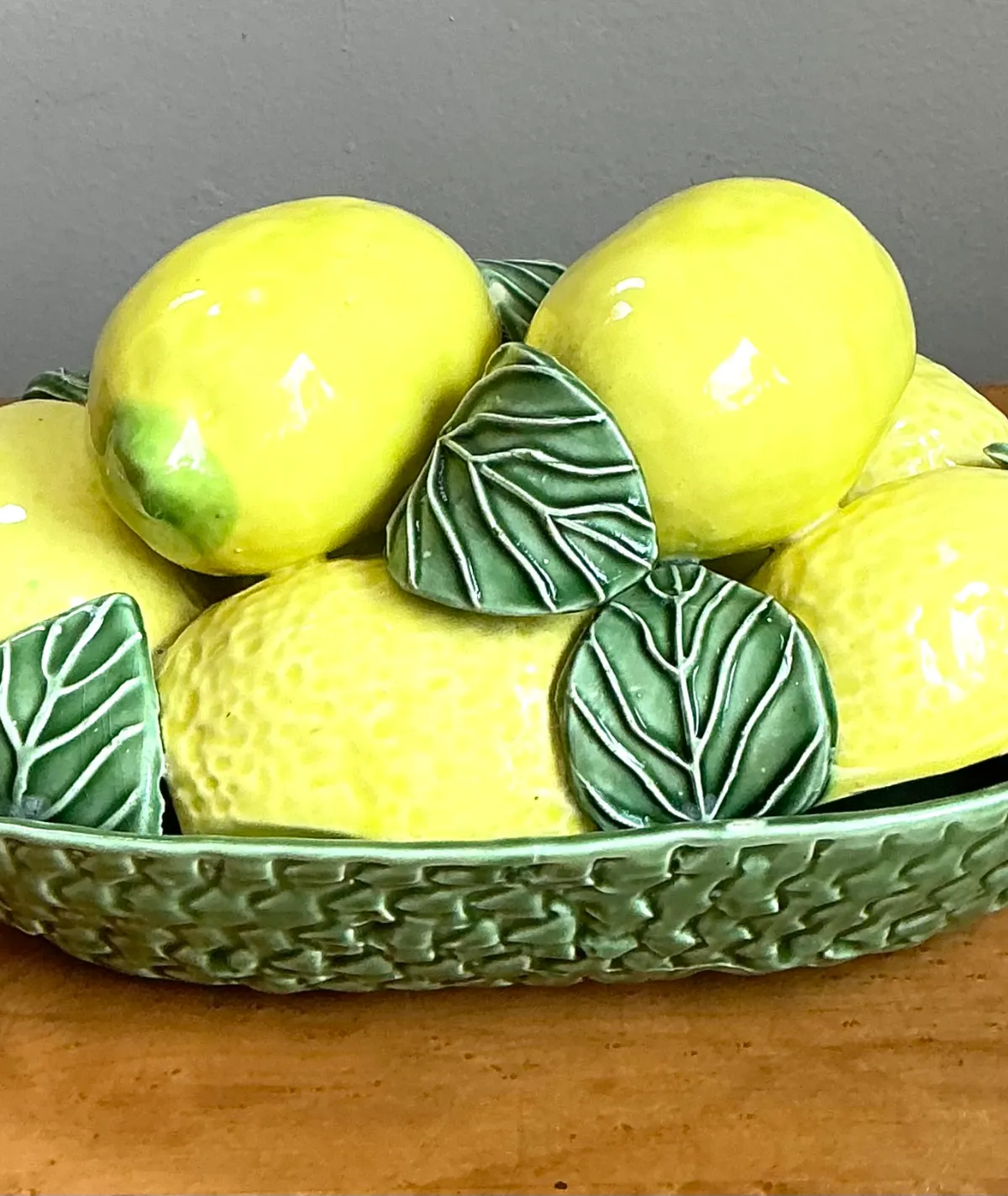 Vintage Italian Yellow Lemon Ceramic Centerpiece — additional photo 8
