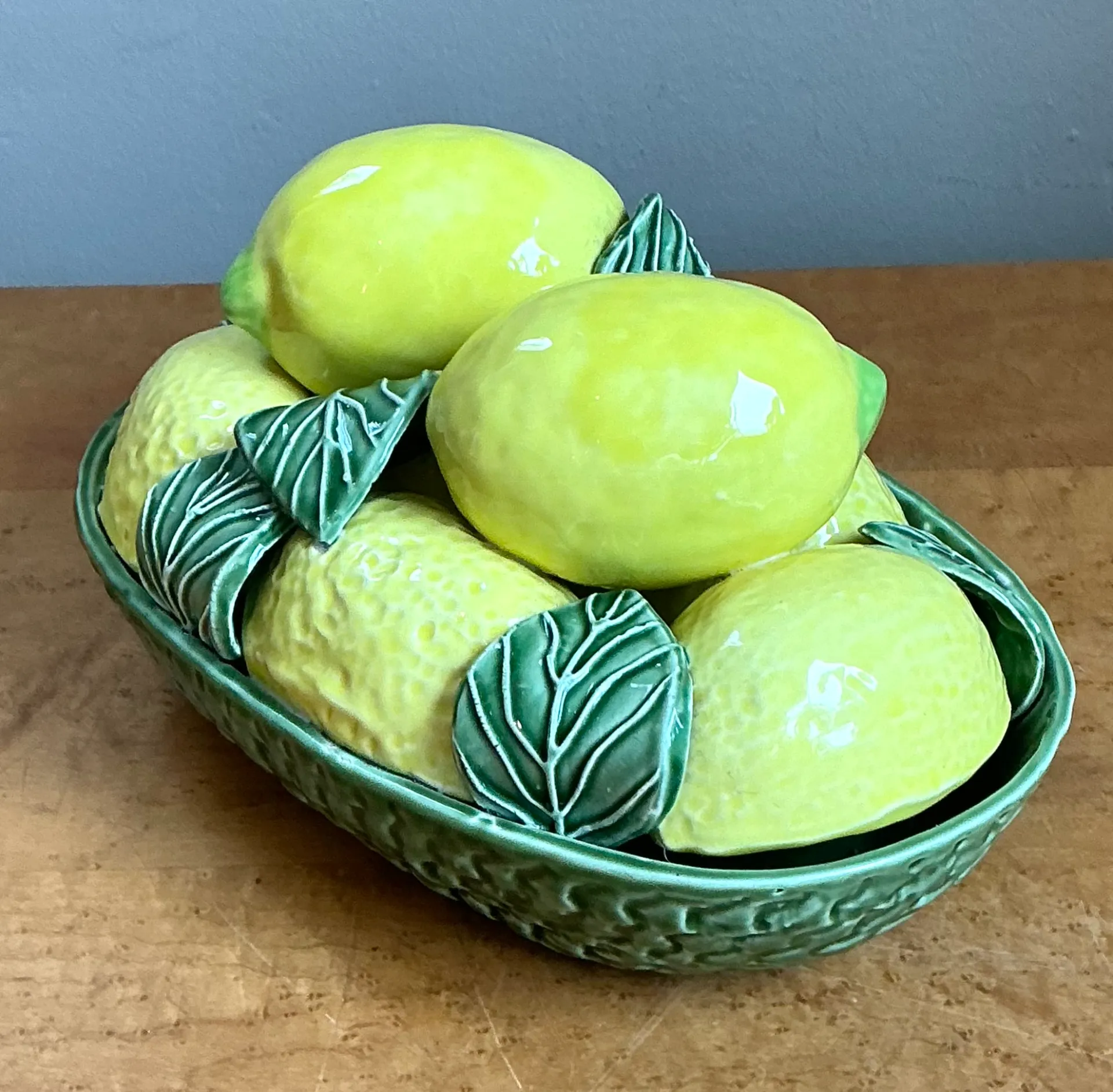 Vintage Italian Yellow Lemon Ceramic Centerpiece — additional photo 1