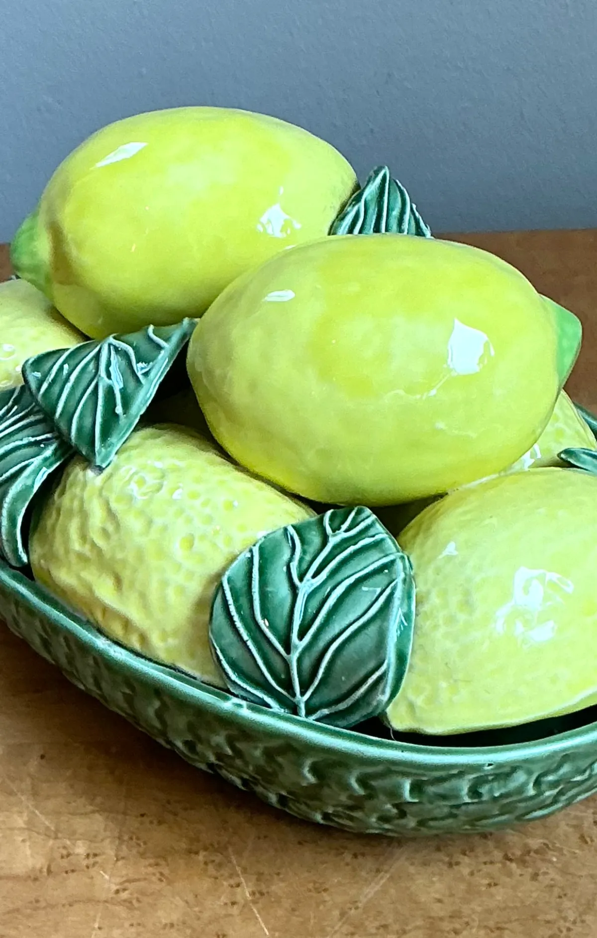 Vintage Italian Yellow Lemon Ceramic Centerpiece