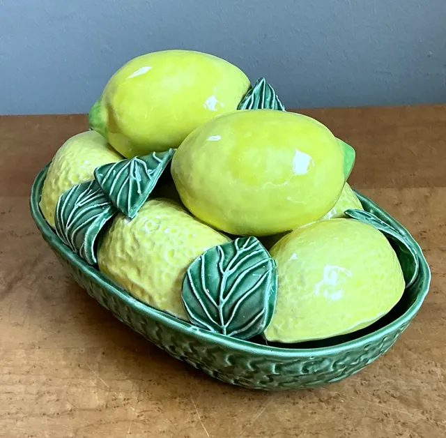 Vintage Italian Yellow Lemon Ceramic Centerpiece — additional photo 1
