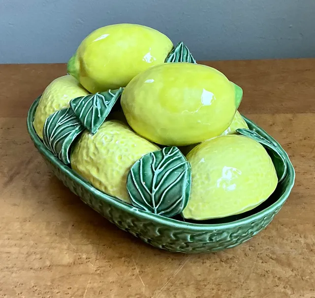 Vintage Italian Yellow Lemon Ceramic Centerpiece — additional photo 5