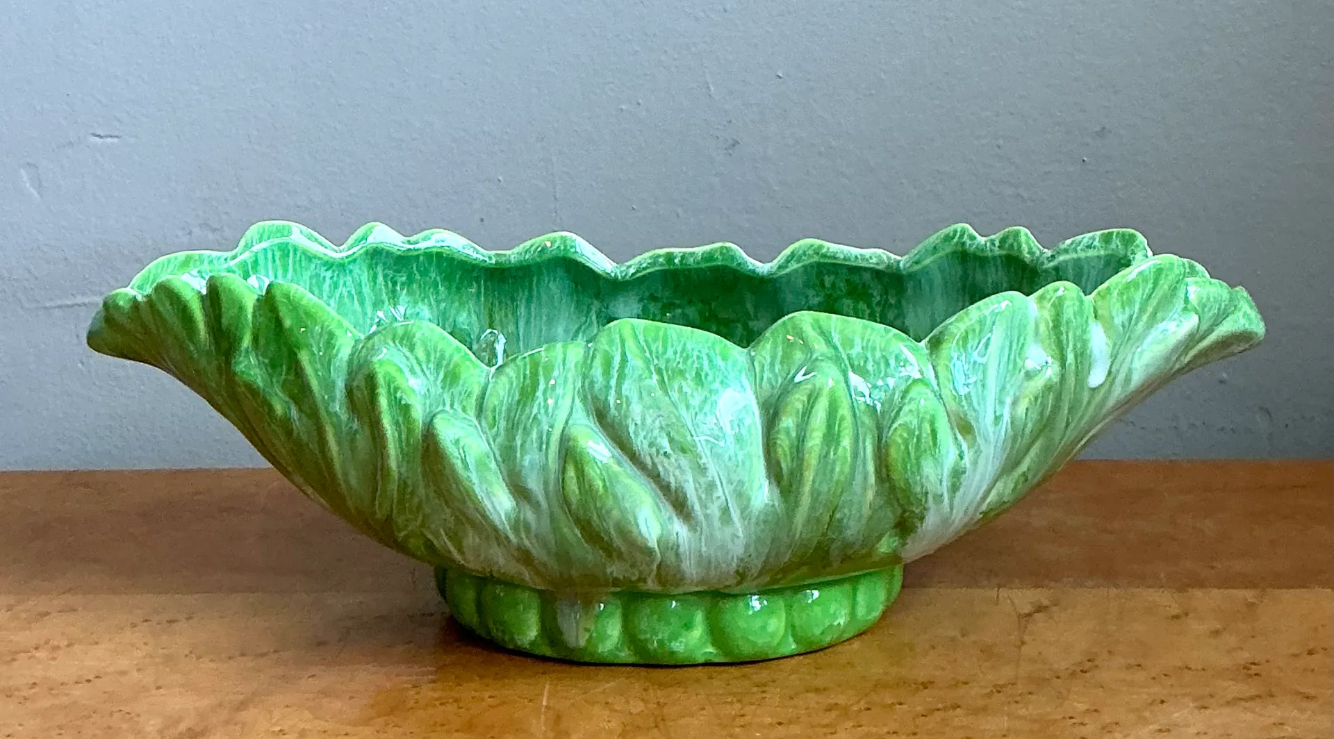 Vintage Green Portuguese Ceramic Decorative Bowl — additional photo 8