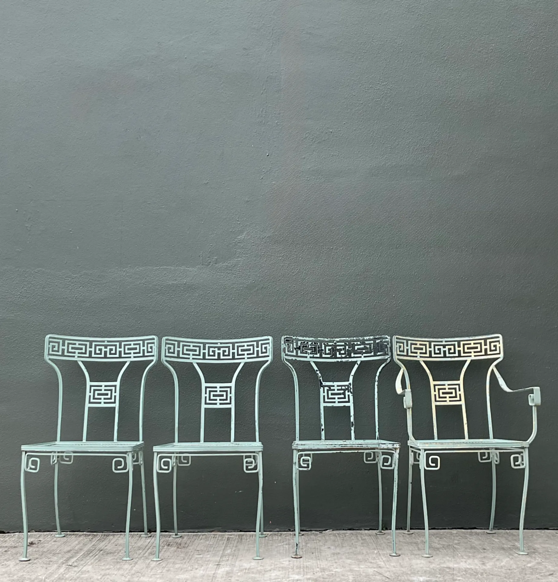 Vintage Meadowcraft Greek Key Outdoor Dining Chairs - Set of Four — additional photo 8