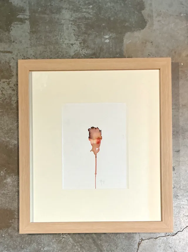 Vintage Framed Abstract Figurative Watercolor on Paper — additional photo 1