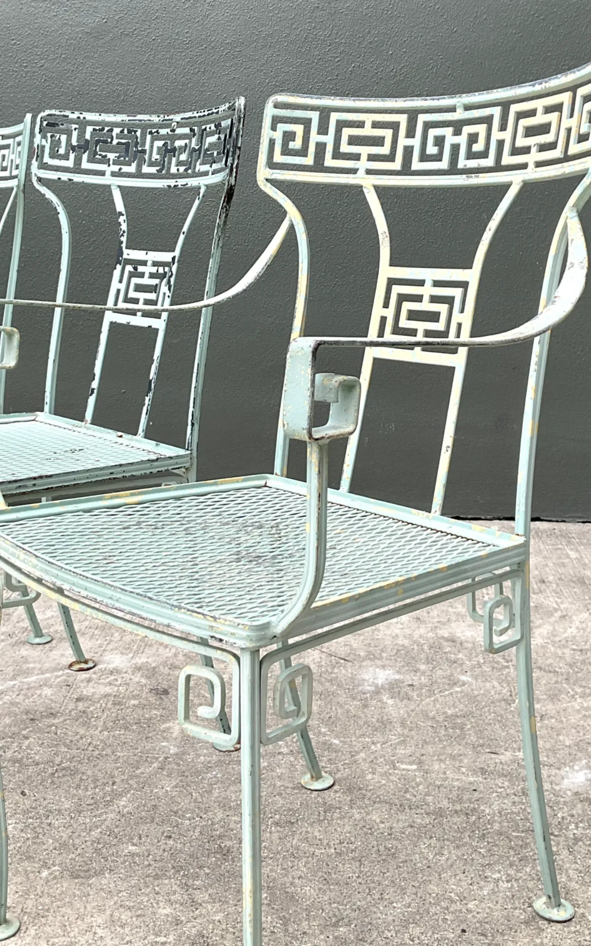 Vintage Meadowcraft Greek Key Outdoor Dining Chairs - Set of Four — additional photo 7