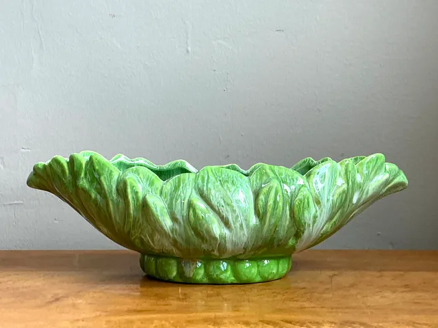 Vintage Green Portuguese Ceramic Decorative Bowl — additional photo 1