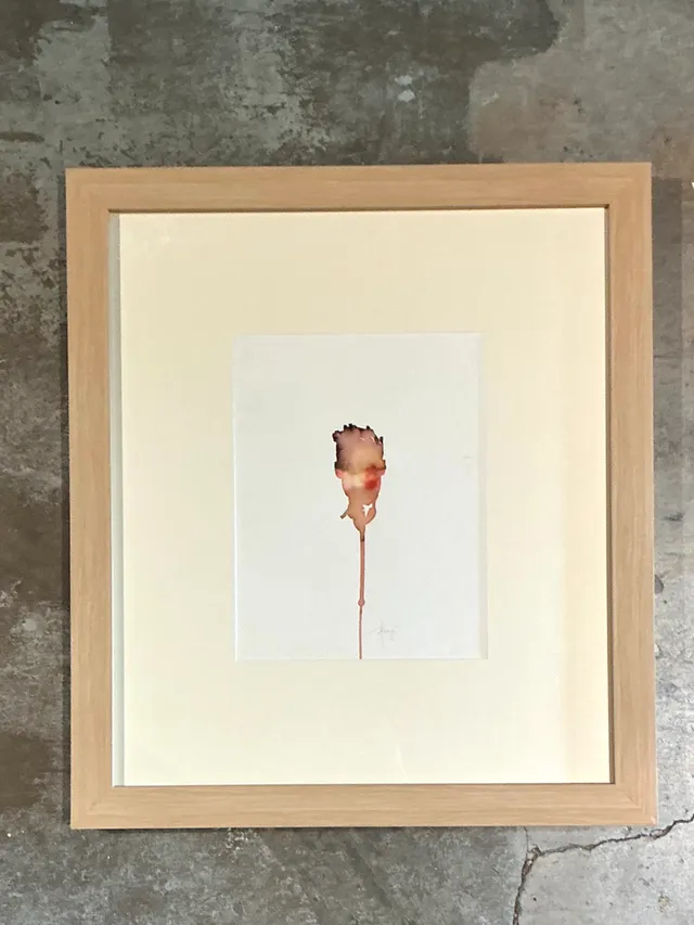 Vintage Framed Abstract Figurative Watercolor on Paper — additional photo 3