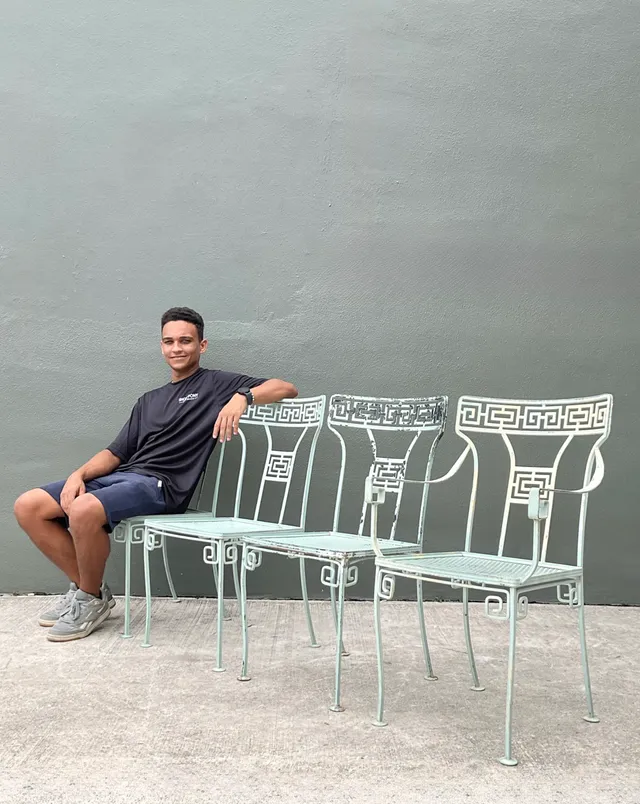 Vintage Meadowcraft Greek Key Outdoor Dining Chairs - Set of Four — additional photo 4