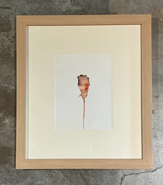 Vintage Framed Abstract Figurative Watercolor on Paper — additional photo 8