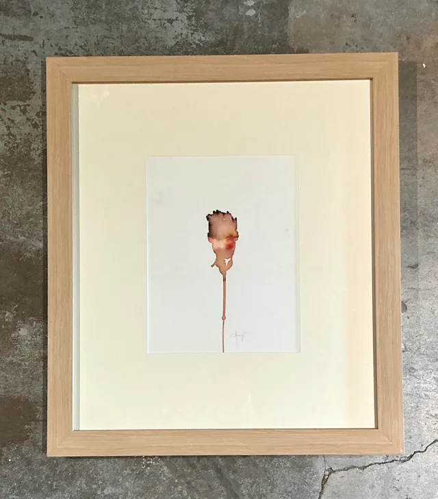 Vintage Framed Abstract Figurative Watercolor on Paper — additional photo 7