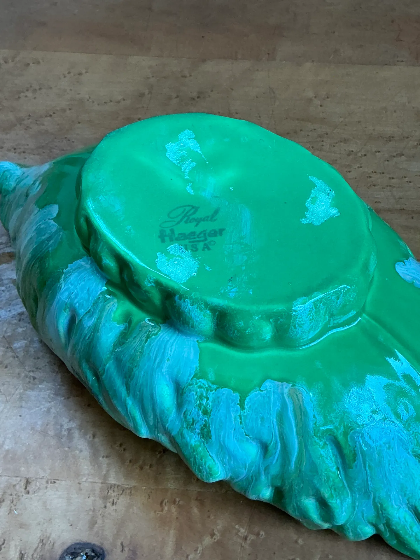Vintage Green Portuguese Ceramic Decorative Bowl — additional photo 6