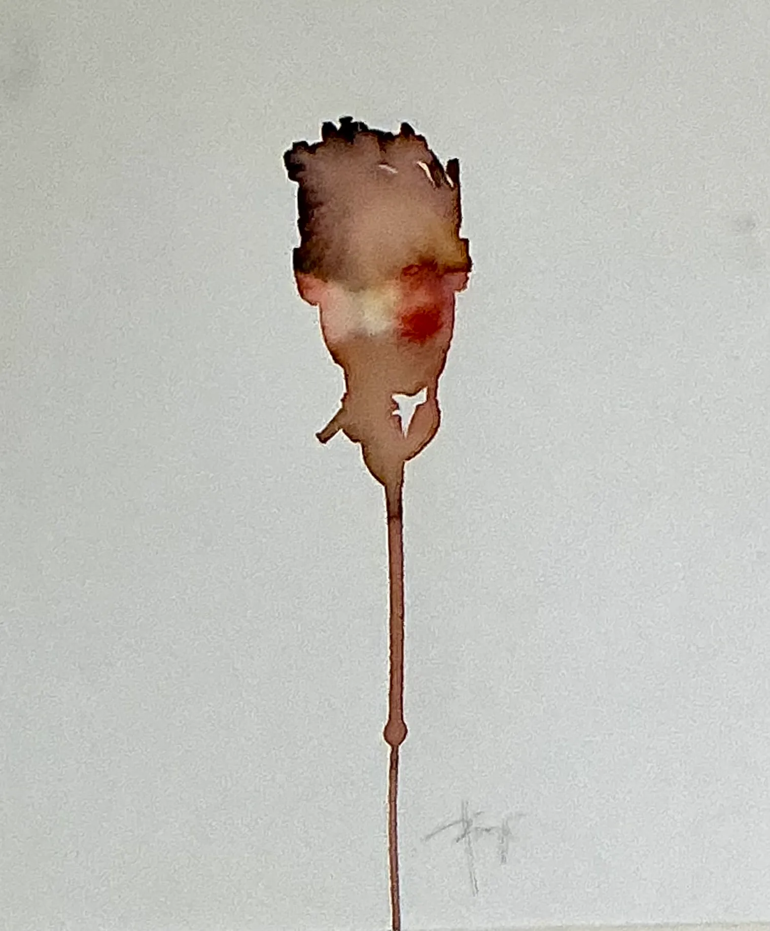 Vintage Framed Abstract Figurative Watercolor on Paper — additional photo 5