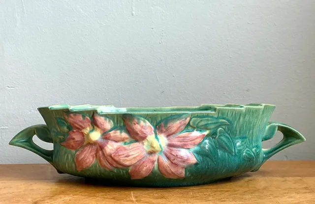Vintage Roseville Floral Ceramic Bowl — additional photo 2