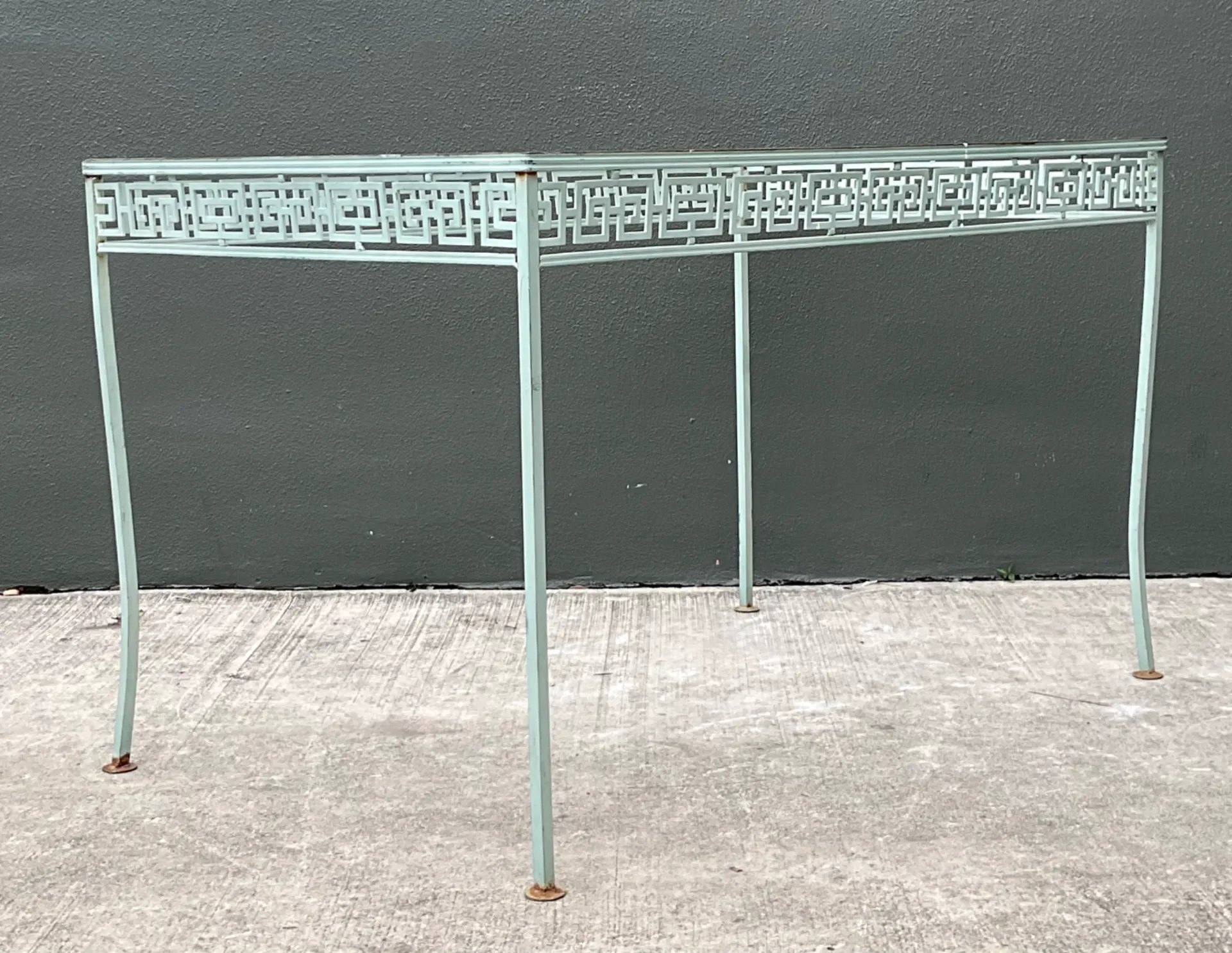 Vintage Meadowcraft Outdoor Dining Table with Greek Key Pattern — additional photo 3