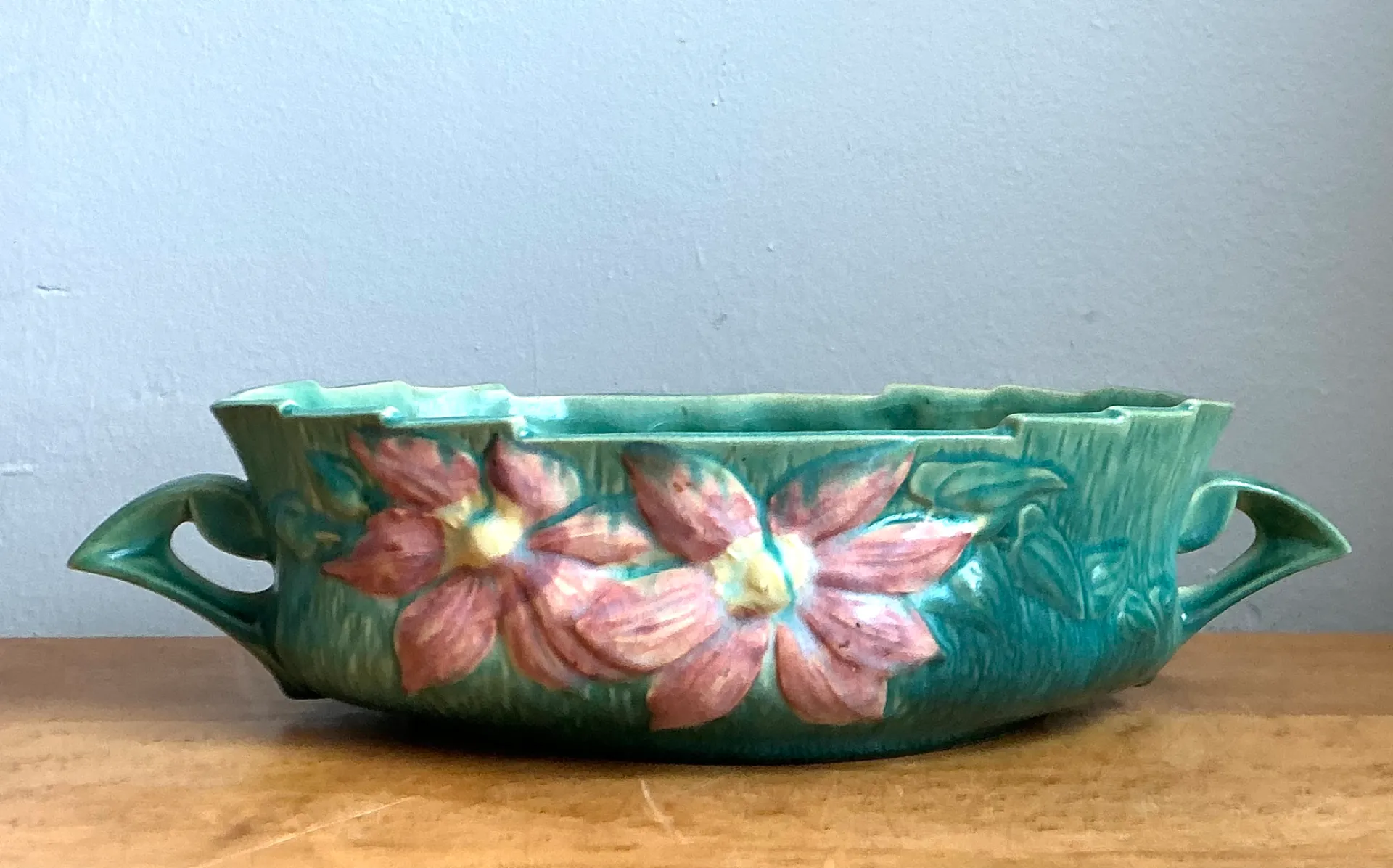 Vintage Roseville Floral Ceramic Bowl — additional photo 5