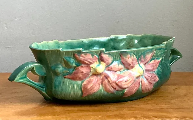 Vintage Roseville Floral Ceramic Bowl — additional photo 4