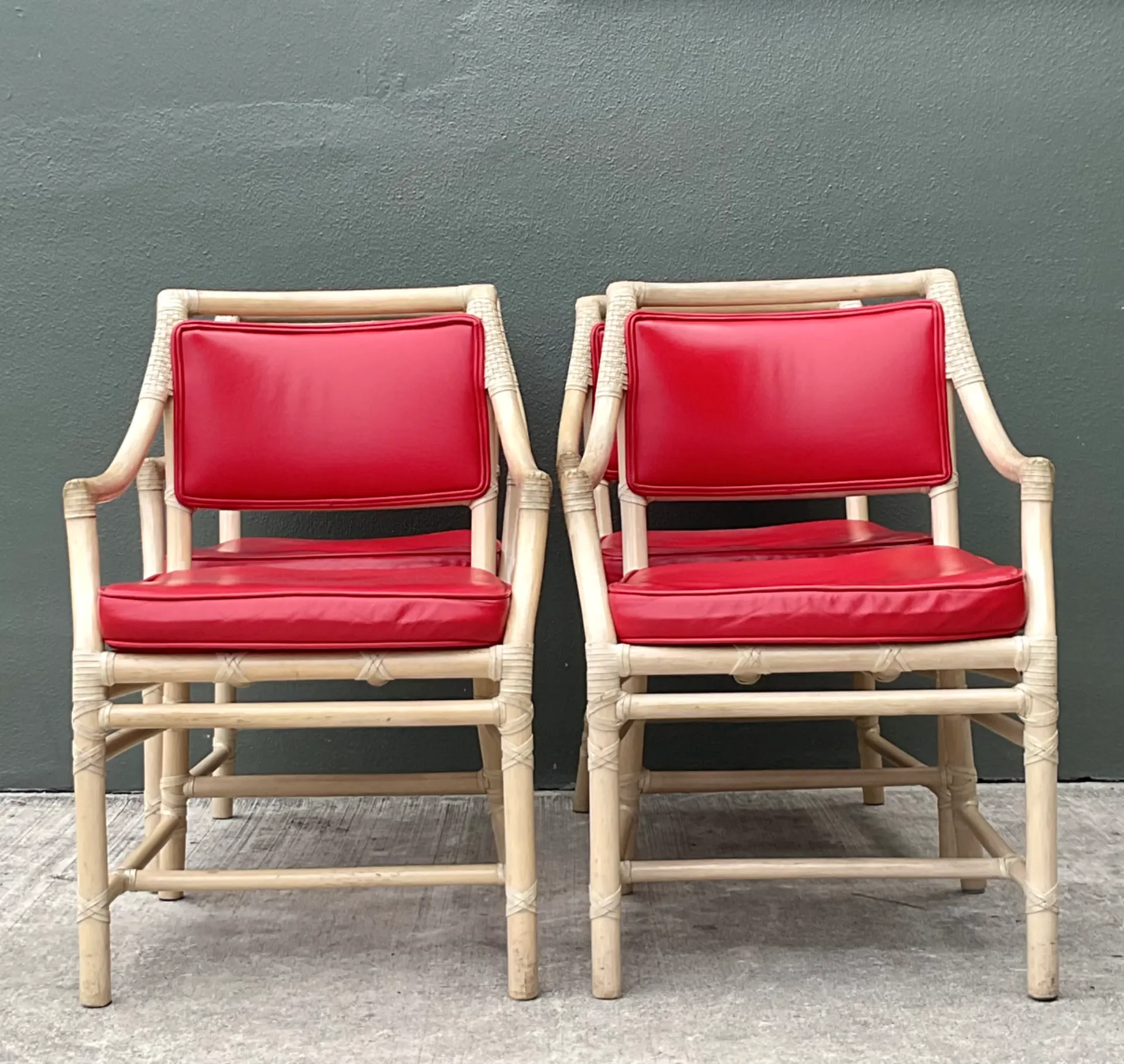 Vintage McGuire Rattan Dining Chairs - Set Of 4 — additional photo 7