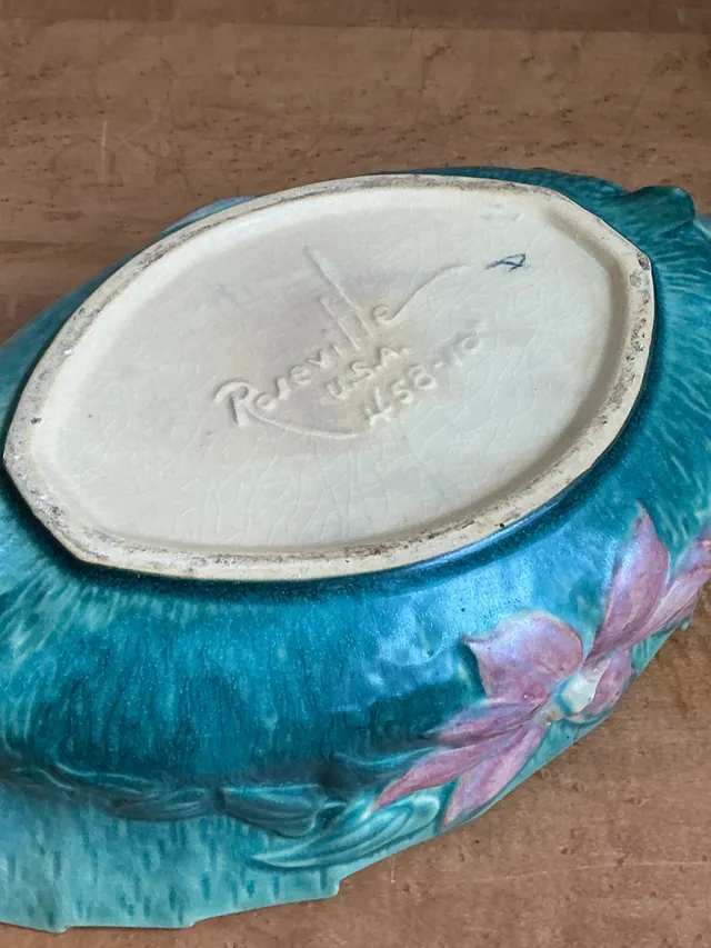Vintage Roseville Floral Ceramic Bowl — additional photo 6