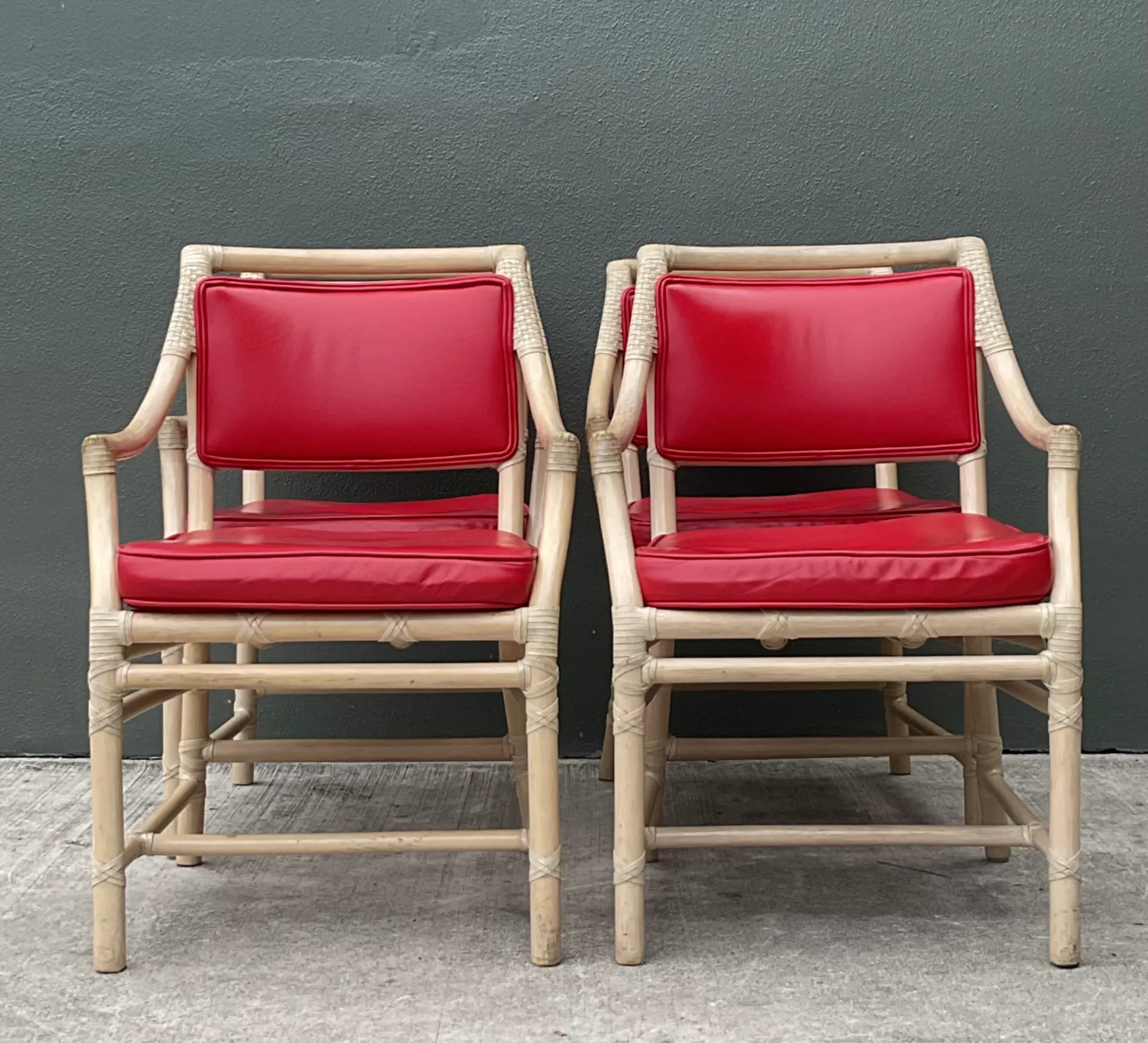 Vintage McGuire Rattan Dining Chairs - Set Of 4 — additional photo 8