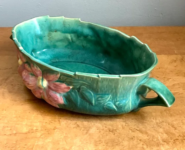Vintage Roseville Floral Ceramic Bowl — additional photo 7