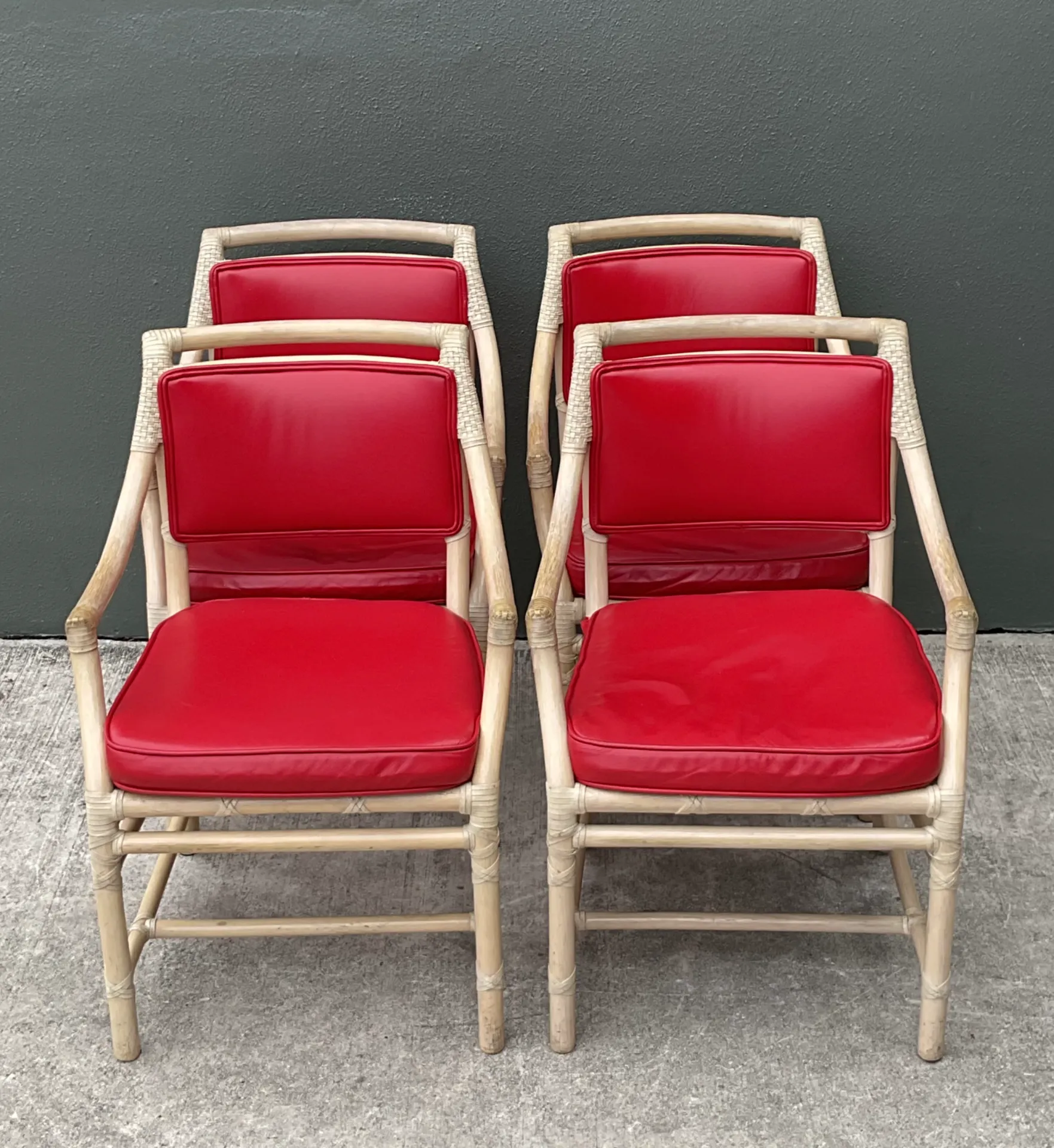 Vintage McGuire Rattan Dining Chairs - Set Of 4 — additional photo 2