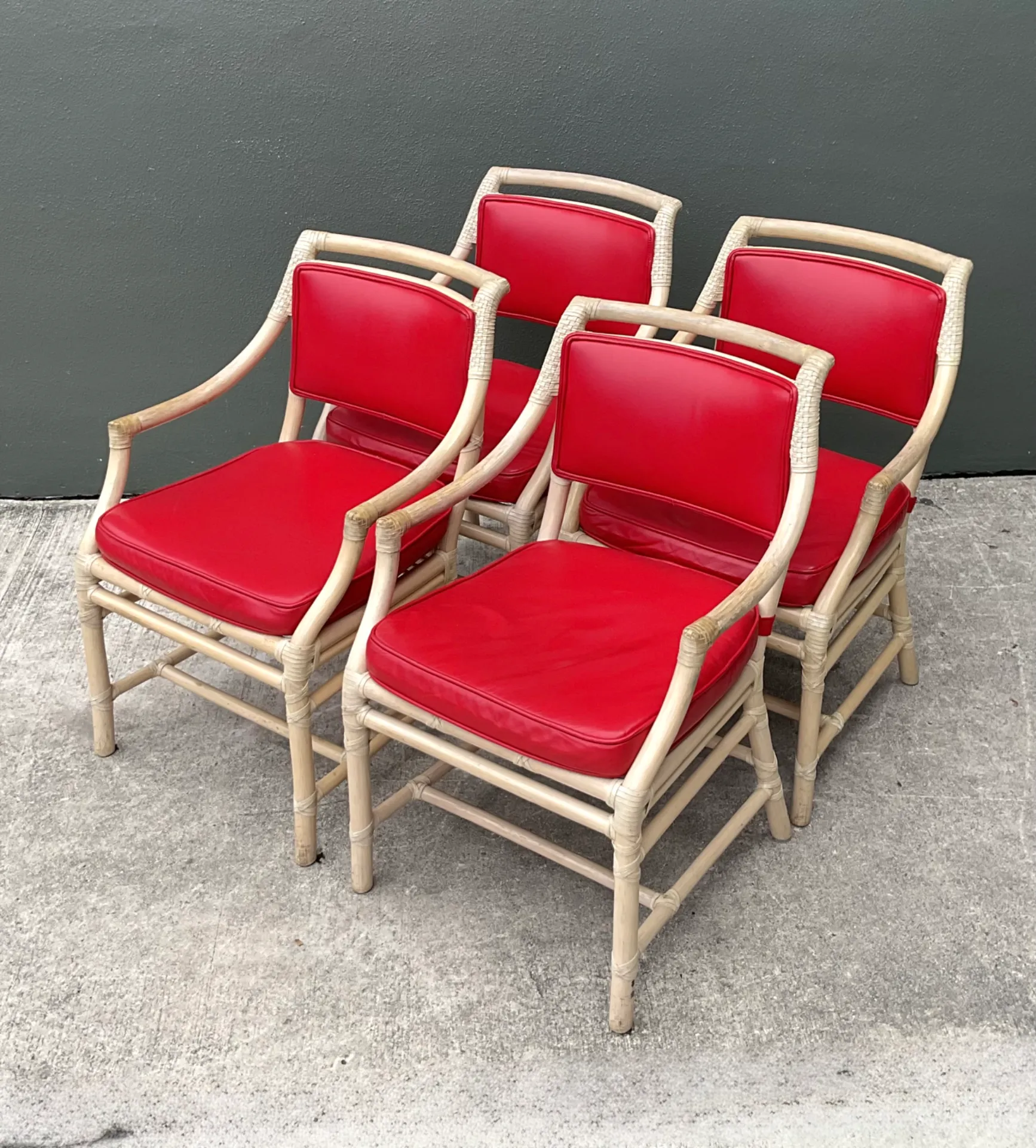 Vintage McGuire Rattan Dining Chairs - Set Of 4 — additional photo 4