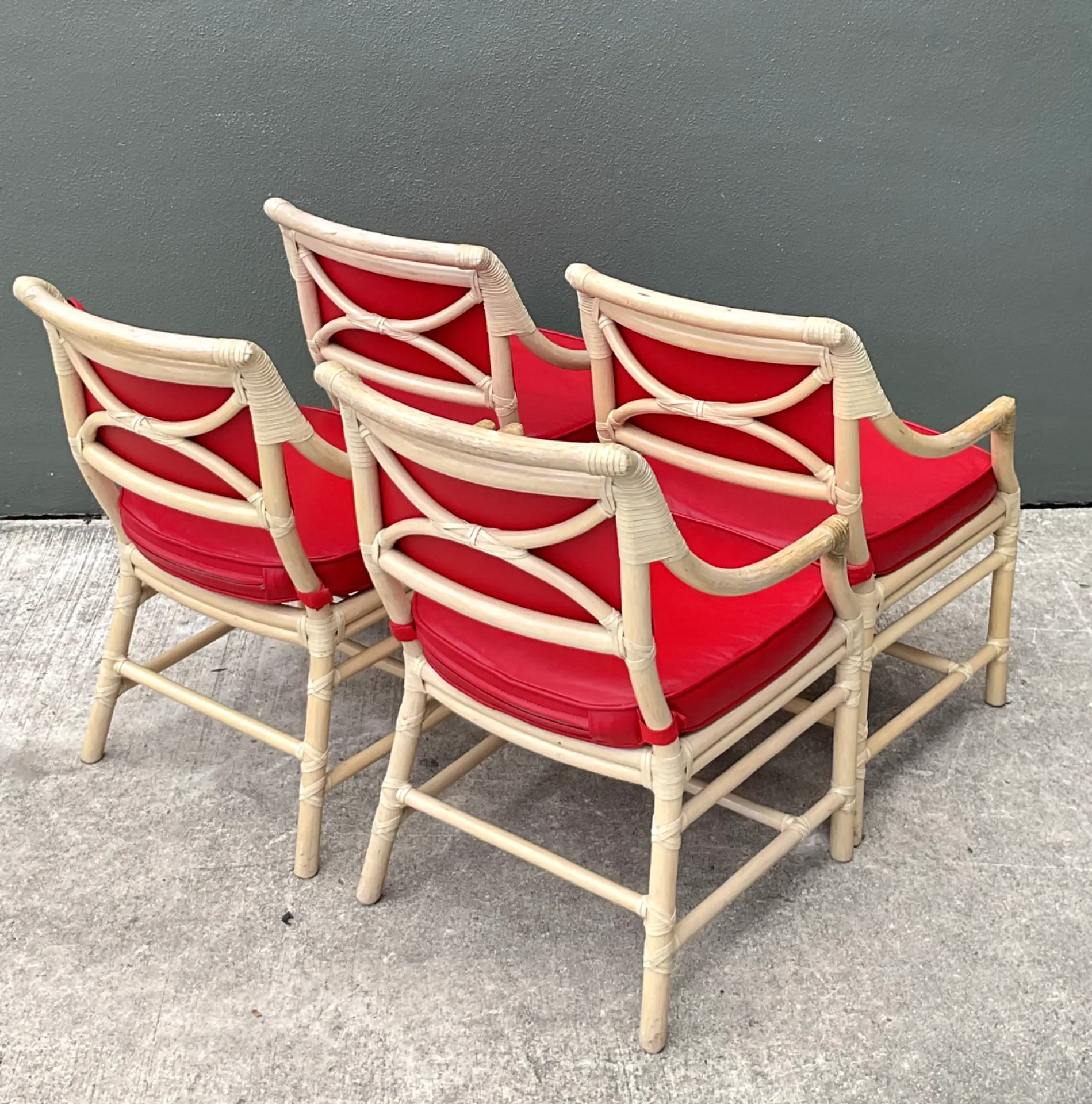Vintage McGuire Rattan Dining Chairs - Set Of 4 — additional photo 3