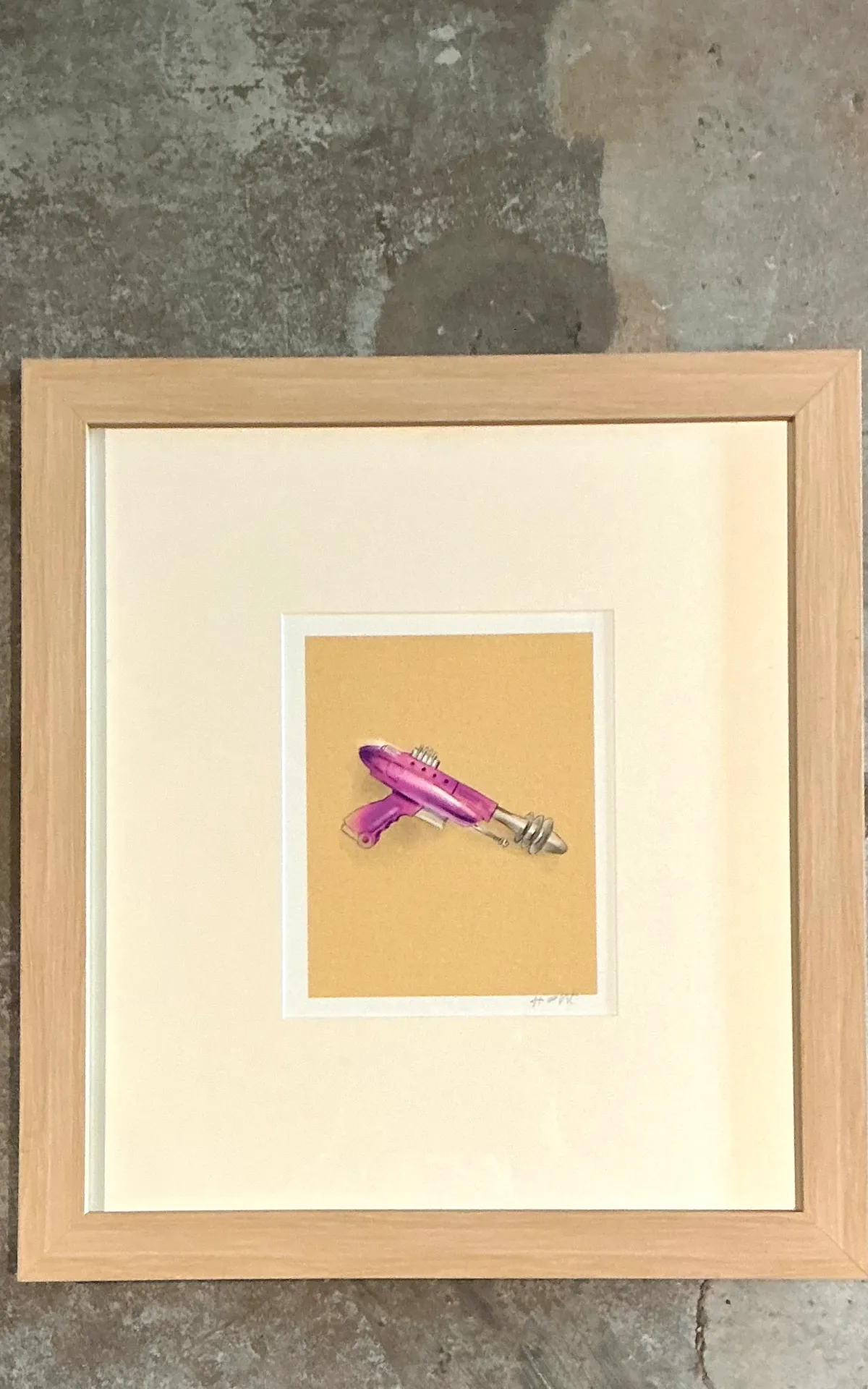 Vintage Framed Ray Gun Illustration on Paper — additional photo 2