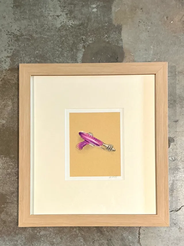 Vintage Framed Ray Gun Illustration on Paper — additional photo 2