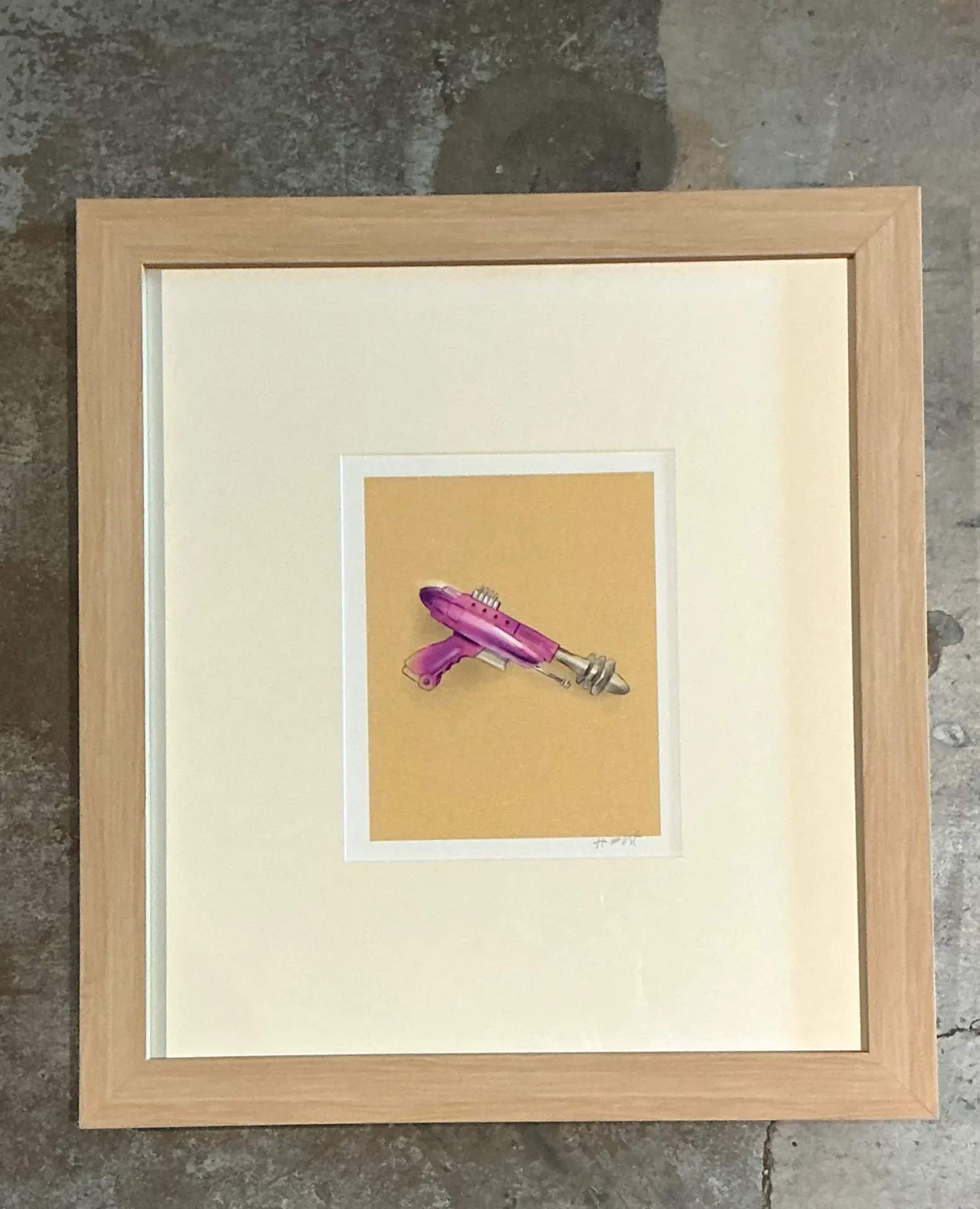 Vintage Framed Ray Gun Illustration on Paper — additional photo 7