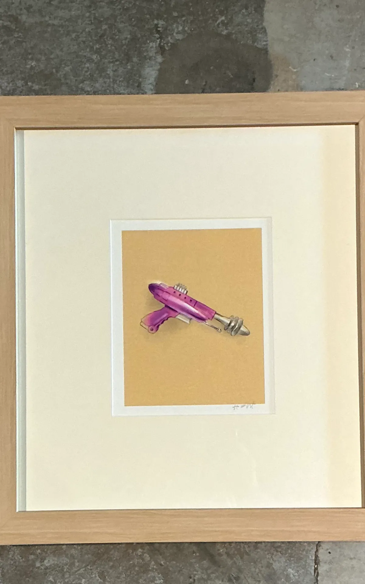 Vintage Framed Ray Gun Illustration on Paper — additional photo 7