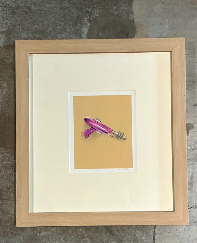 Vintage Framed Ray Gun Illustration on Paper — additional photo 7