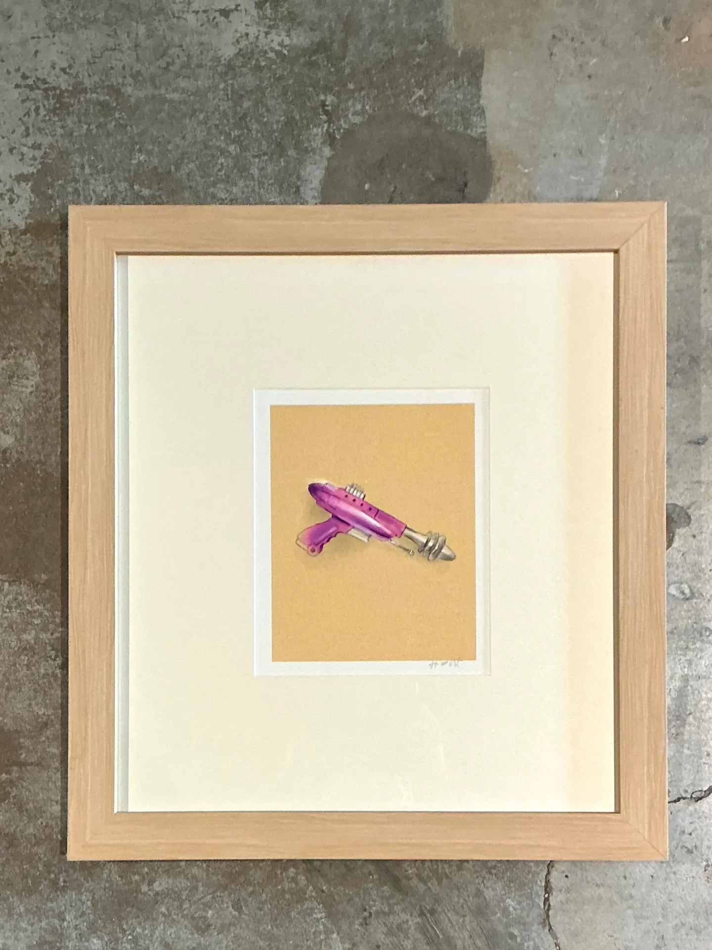 Vintage Framed Ray Gun Illustration on Paper — additional photo 6