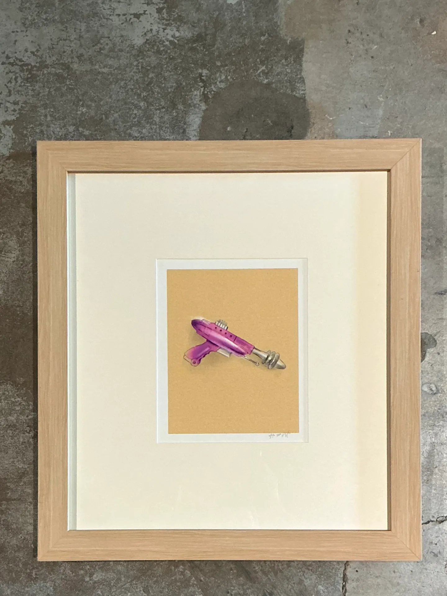 Vintage Framed Ray Gun Illustration on Paper — additional photo 3