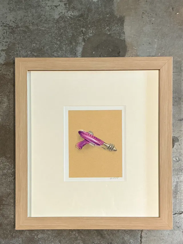 Vintage Framed Ray Gun Illustration on Paper — additional photo 3