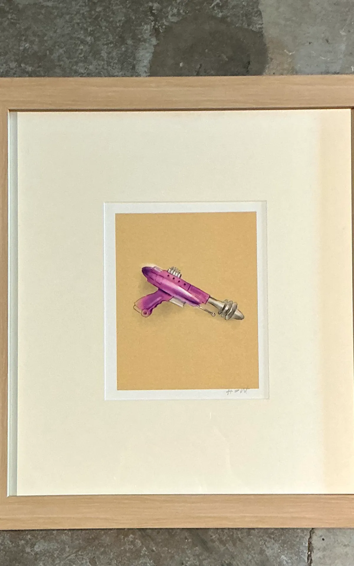 Vintage Framed Ray Gun Illustration on Paper — additional photo 8