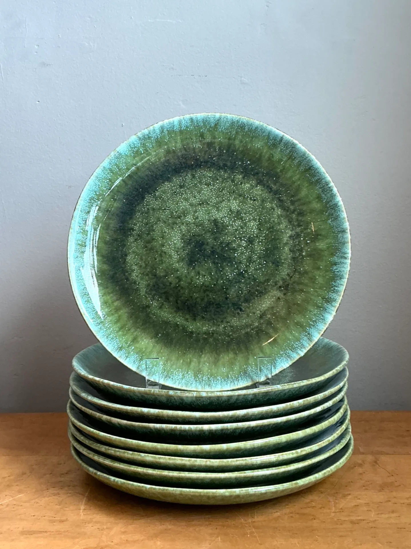 William Sonoma Home Green Reactive Glazed Ceramic Plates — additional photo 1