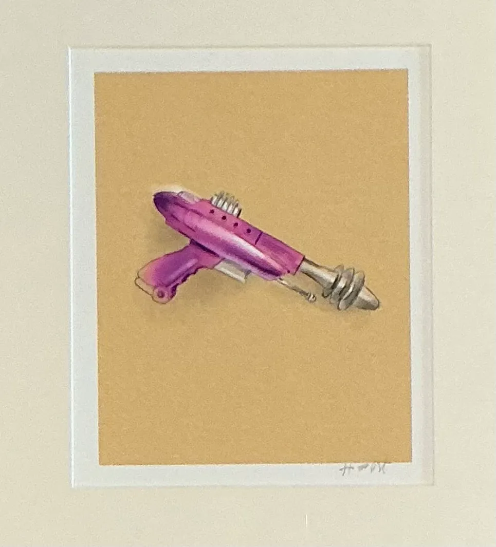 Vintage Framed Ray Gun Illustration on Paper — additional photo 5